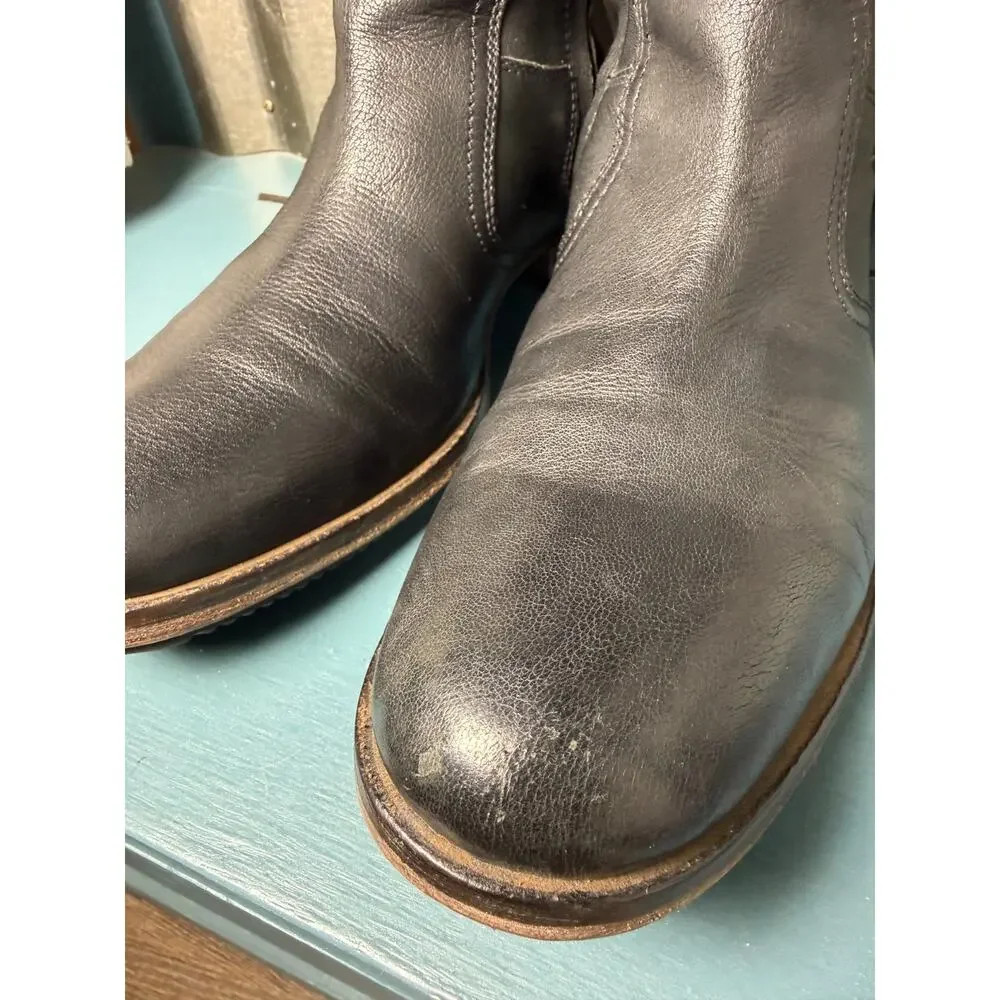 Cole Haan Mens Black Leather Engineer Moto Boots Size 11 M Zip Buckle Orig $300
